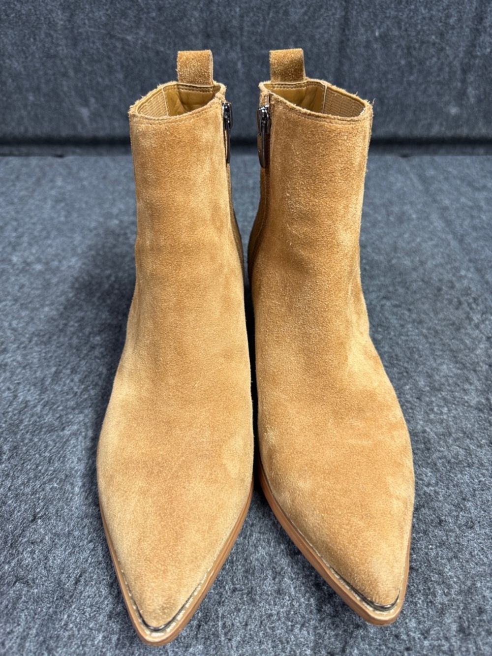 Marc Fisher Tan Suede Pointed Toe Ankle Boots - Picture 5 of 10